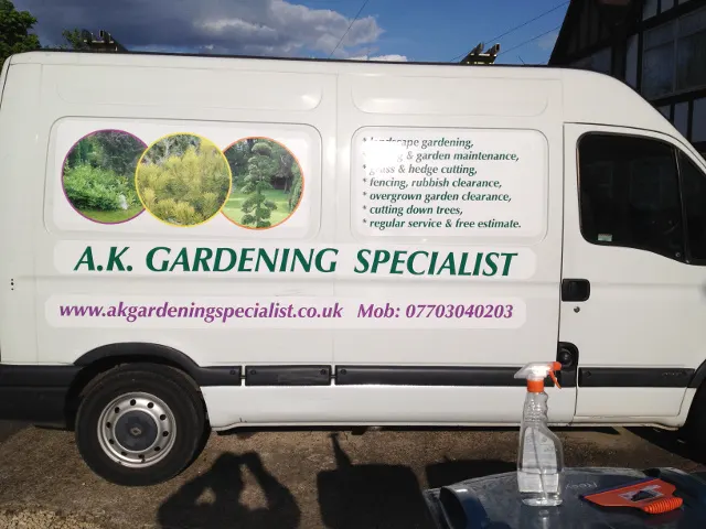 The A.K. Gardening Specialist van